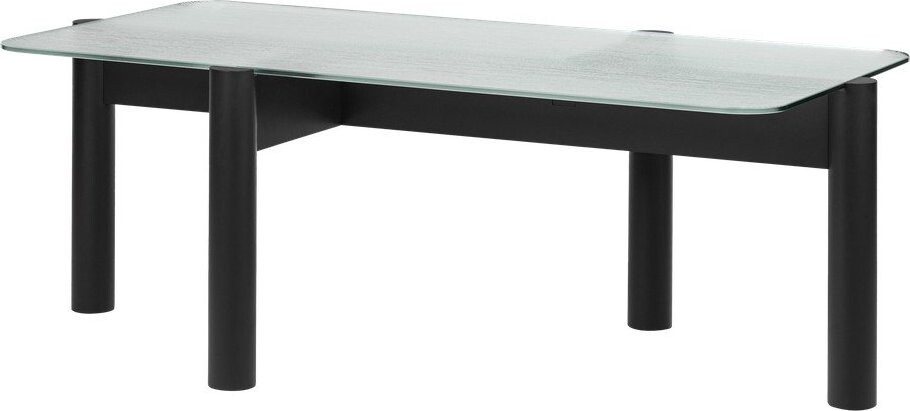 Černý konferenční stolek se skleněnou deskou 55x105 cm Kob – noo.ma