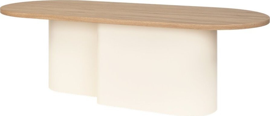 Béžový konferenční stolek s deskou v dubovém dekoru 50x115 cm Looi – noo.ma