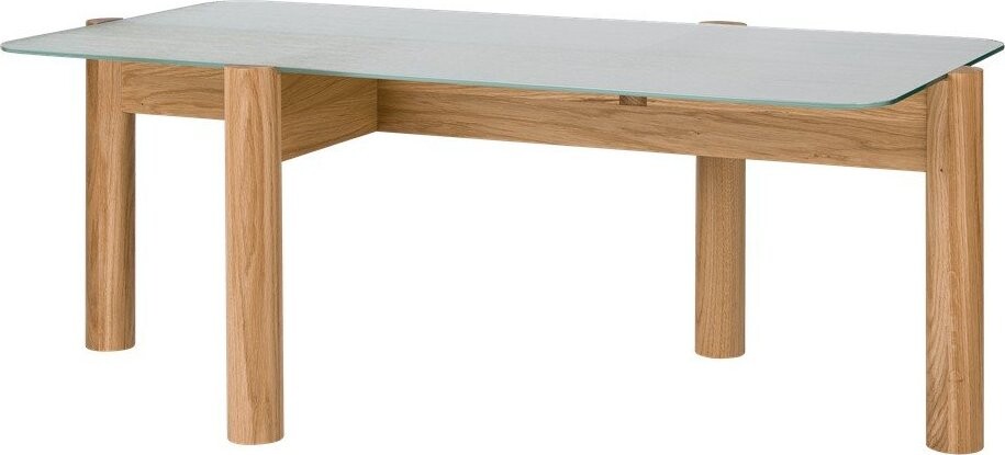 Konferenční stolek se skleněnou deskou v přírodní barvě 55x105 cm Kob – noo.ma