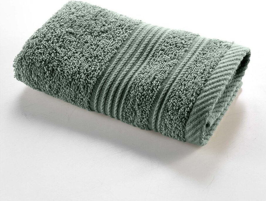 Šalvějově zelený froté bavlněný ručník 30x50 cm Tendresse – douceur d'intérieur