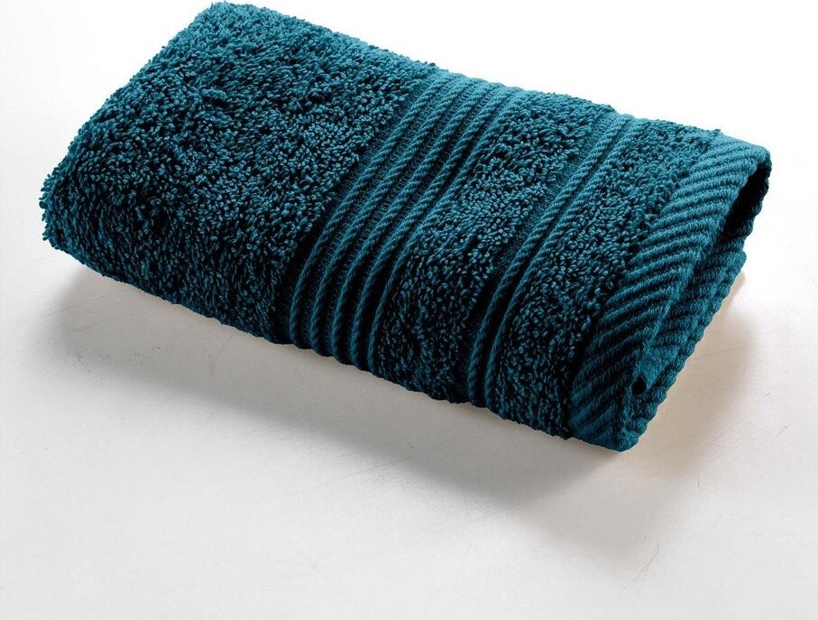 Tmavě modrý froté bavlněný ručník 30x50 cm Tendresse – douceur d'intérieur