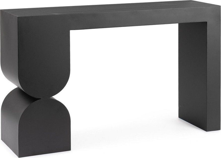 Černý konzolový stolek se skleněnou deskou 32x120 cm Archie – Bizzotto