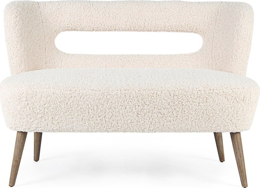 Krémová pohovka z umělé kožešiny 115 cm Cortina – Bizzotto