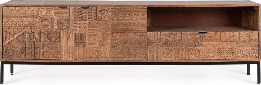 TV stolek z mangového dřeva v přírodní barvě 180x55x42 cm Kindia – Bizzotto