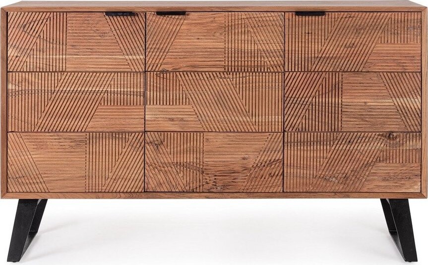 Komoda z masivu akácie v přírodní barvě 130x80x40 cm Isar – Bizzotto