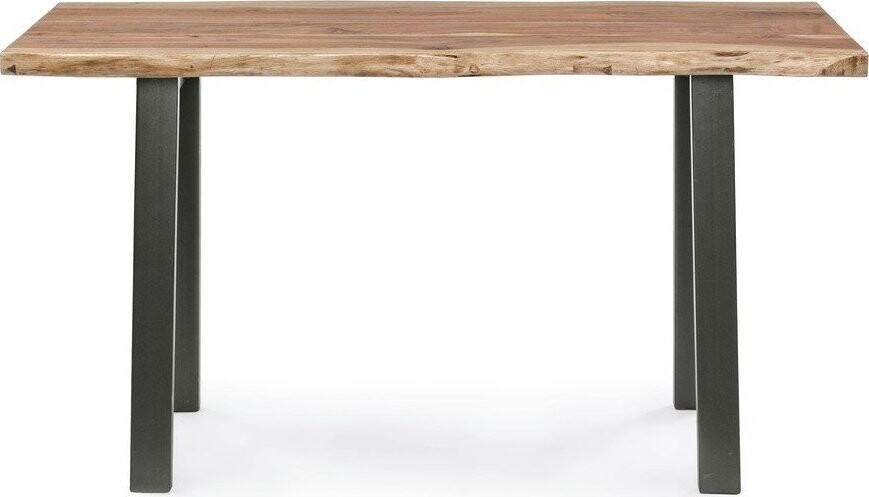 Černý/v přírodní barvě konzolový stolek s deskou z akácie 45x130 cm Aron – Bizzotto