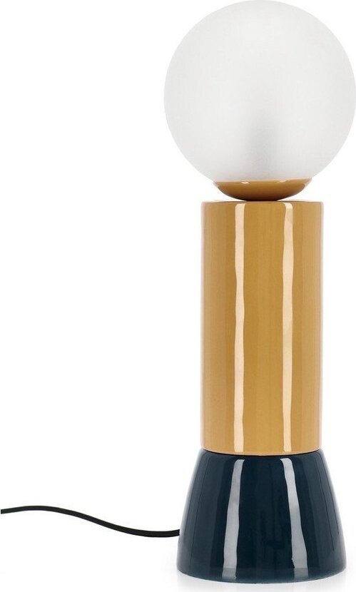 Kovová stolní lampa se skleněným stínidlem (výška 47 cm) Malton – Bizzotto