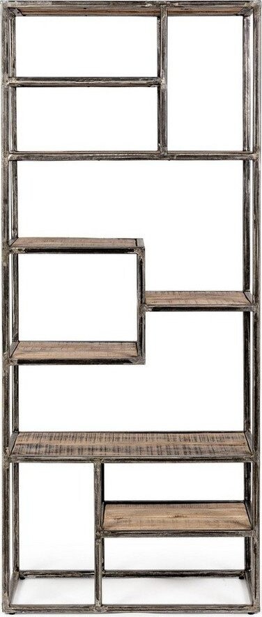 Černá/v přírodní barvě knihovna z masivu akácie 70x170x35 cm Elmer – Bizzotto