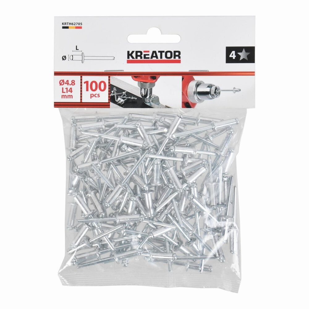 Trhací nýty Kreator 4,8x14mm 100ks KRTH62705