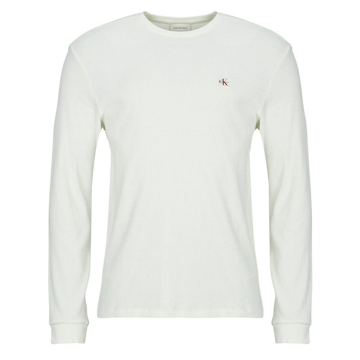 Calvin Klein Jeans  LS WAFFLE BADGE CREWNK TEE  Bílá