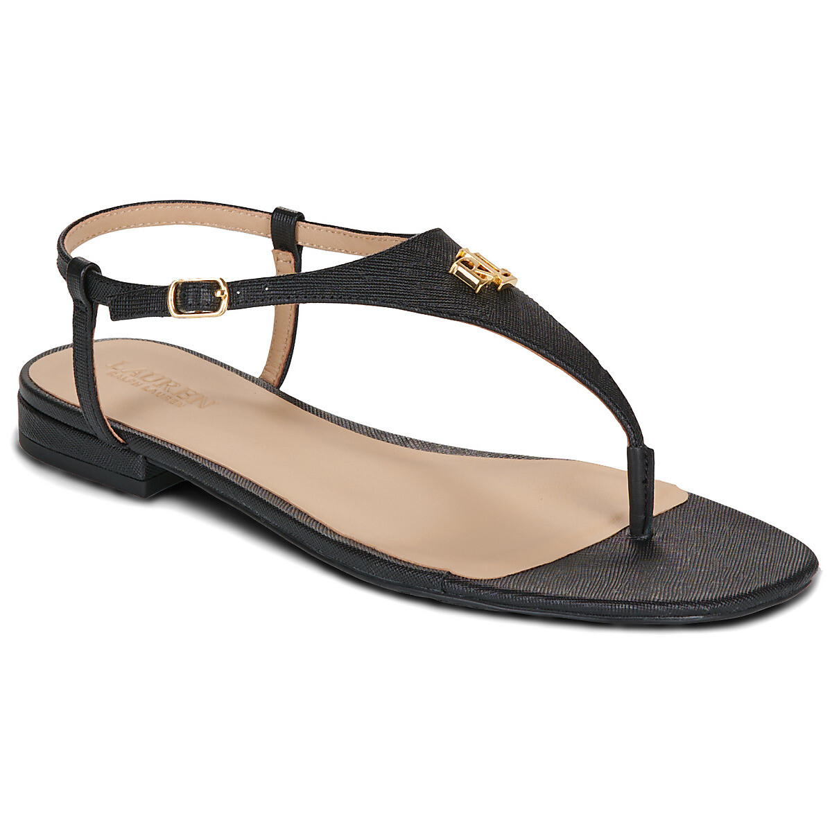 Lauren Ralph Lauren  EVERLEY 2-SANDALS-FLAT SANDAL  Černá