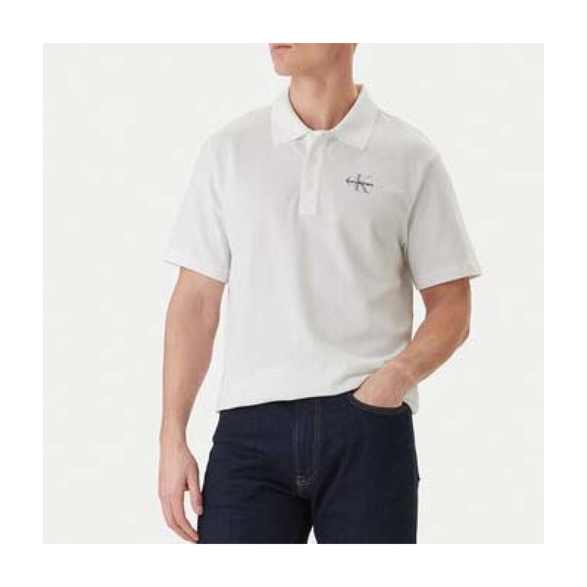 Calvin Klein Jeans  Polos Hombre Modèle Monologo Casual  Bílá