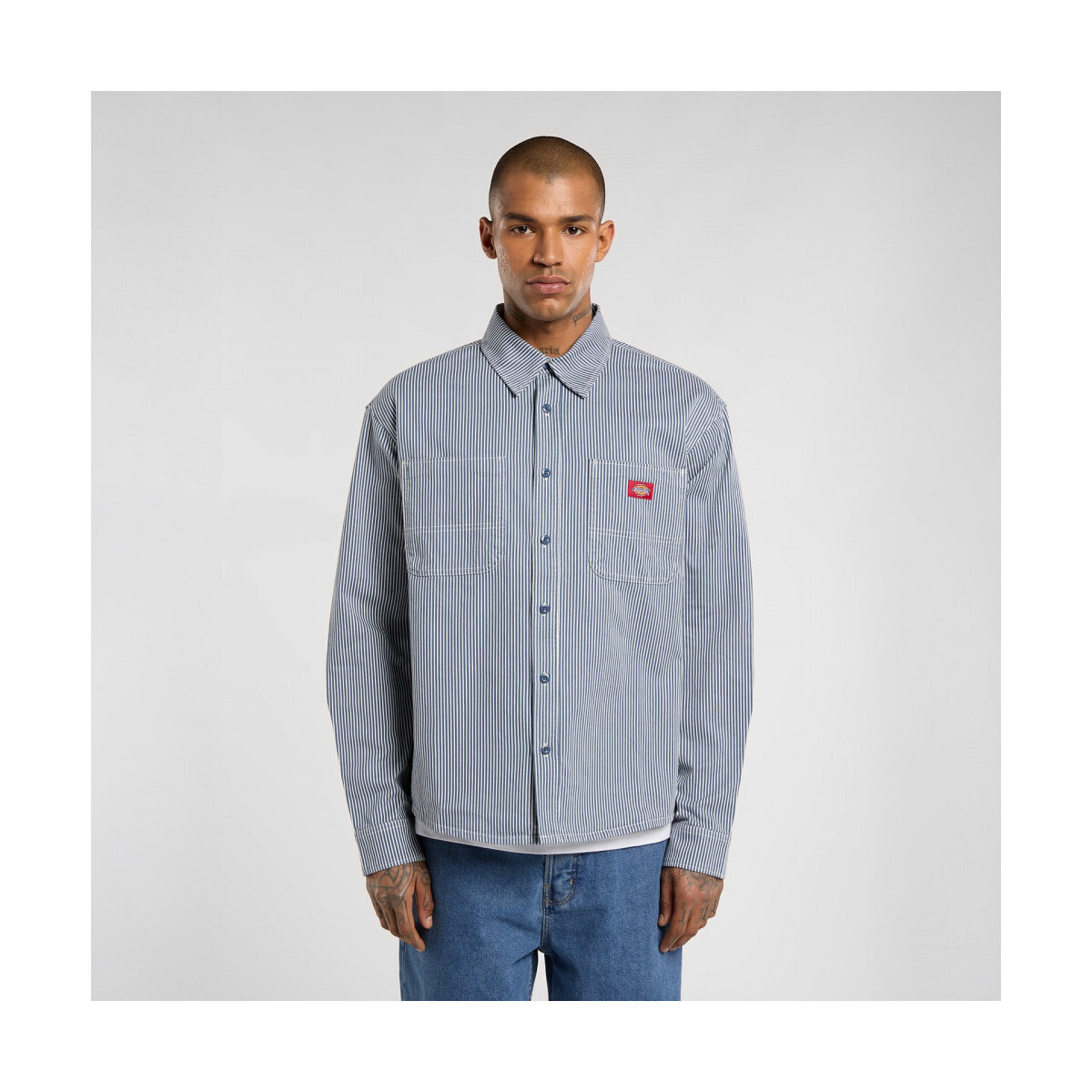 Dickies  Hickory work shirt ls  Modrá