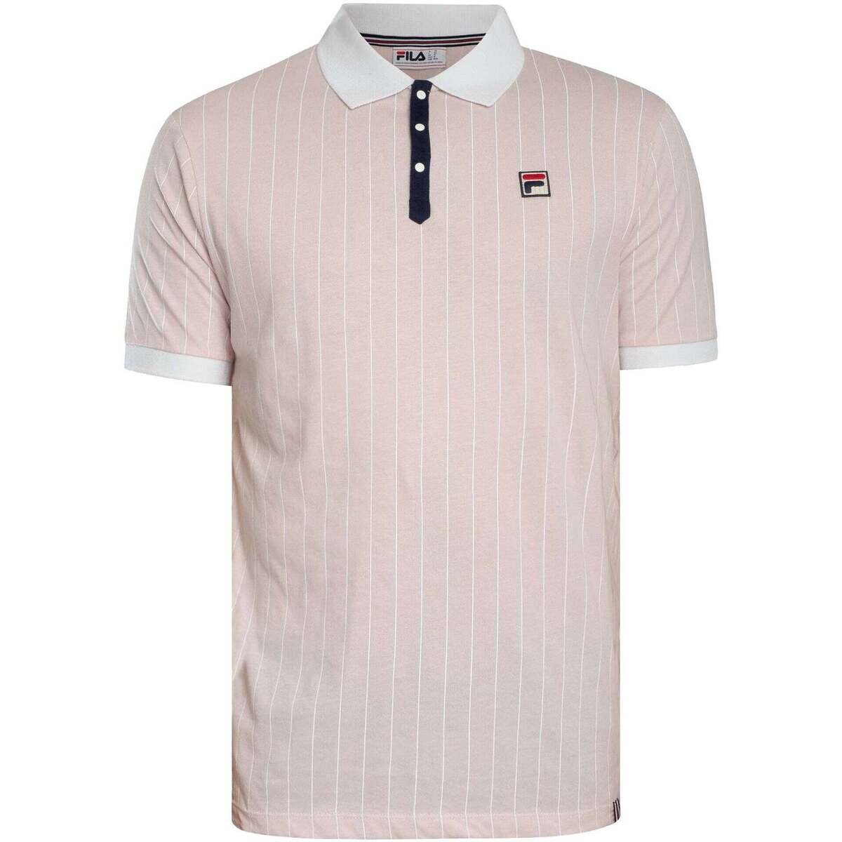 Fila  BB1 Classic Striped Polo Shirt Pale Lilac/White/ Navy  Růžová