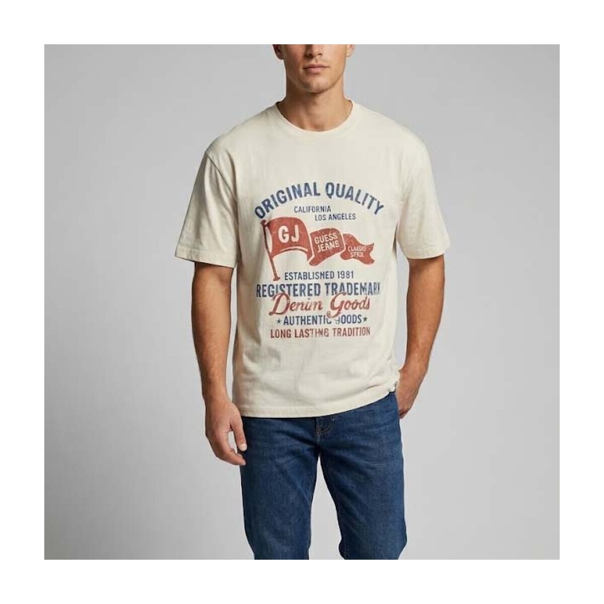 Guess  Camisetas Hombre Modèle M6gib8 K8fq4  Béžová