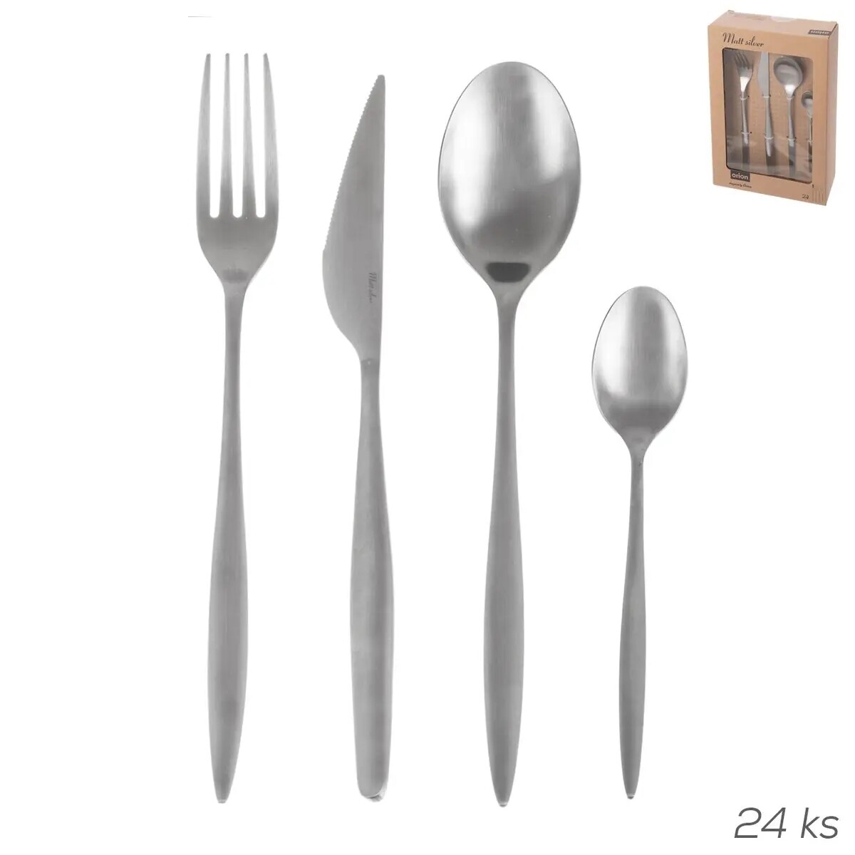 APETIT Příbory 24d.  MATT SILVER
