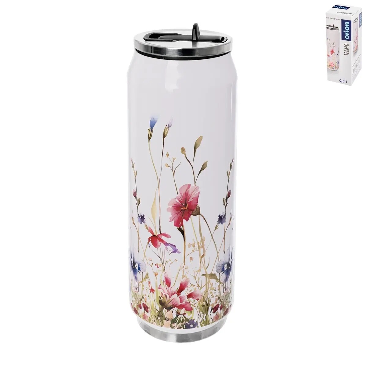 ORION Termoska nerez 0,5L plechovka  KVÍTÍ