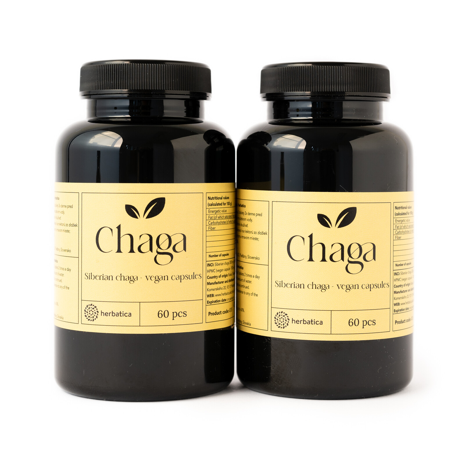 Zvýhodněný set: 2x Sibiřská čaga - 60 veganských kapslí (300mg/ kapsle) - Herbatica