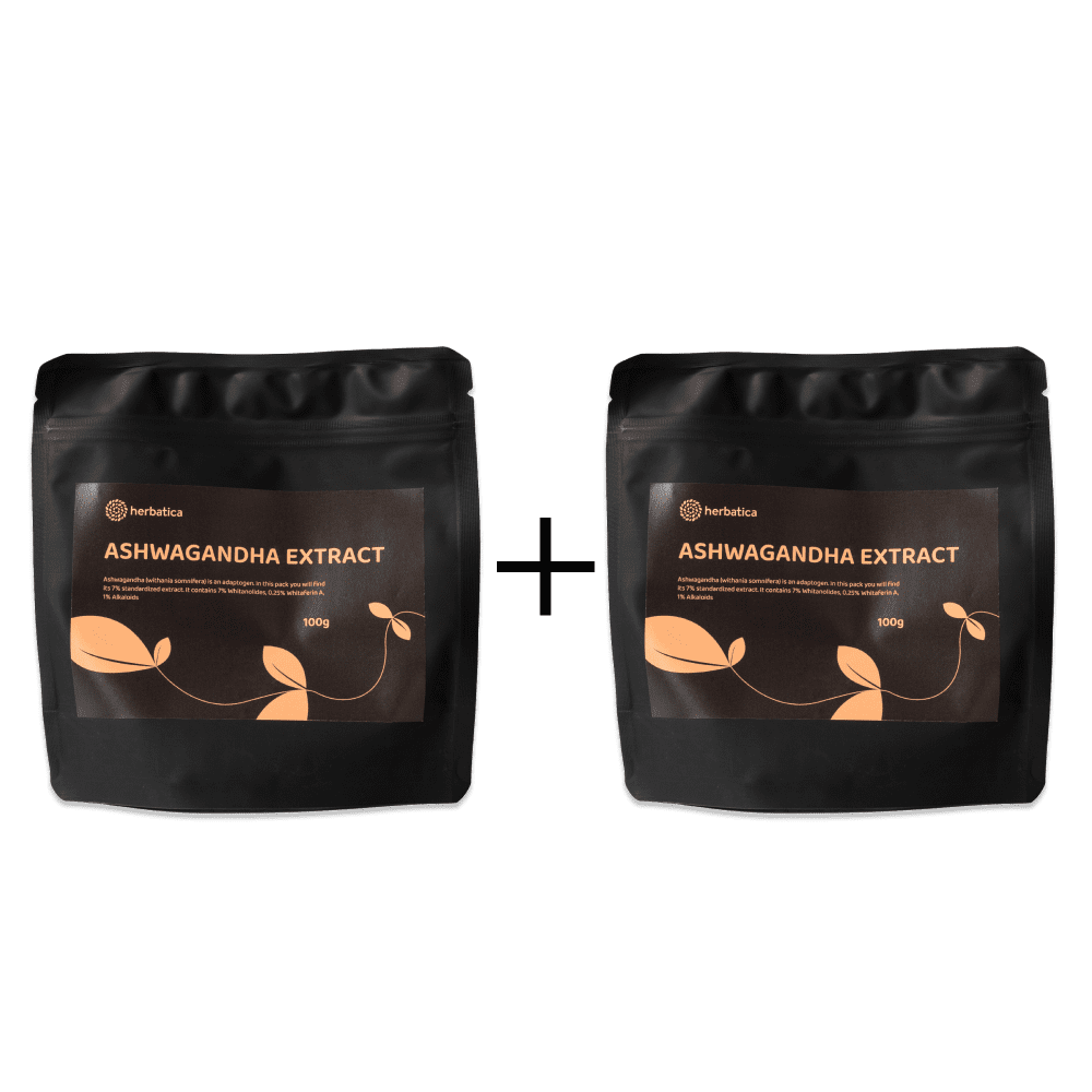 Zvýhodněný set: 2x Ashwagandha prášek z kořene, 7% extrakt - 100 g - Herbatica