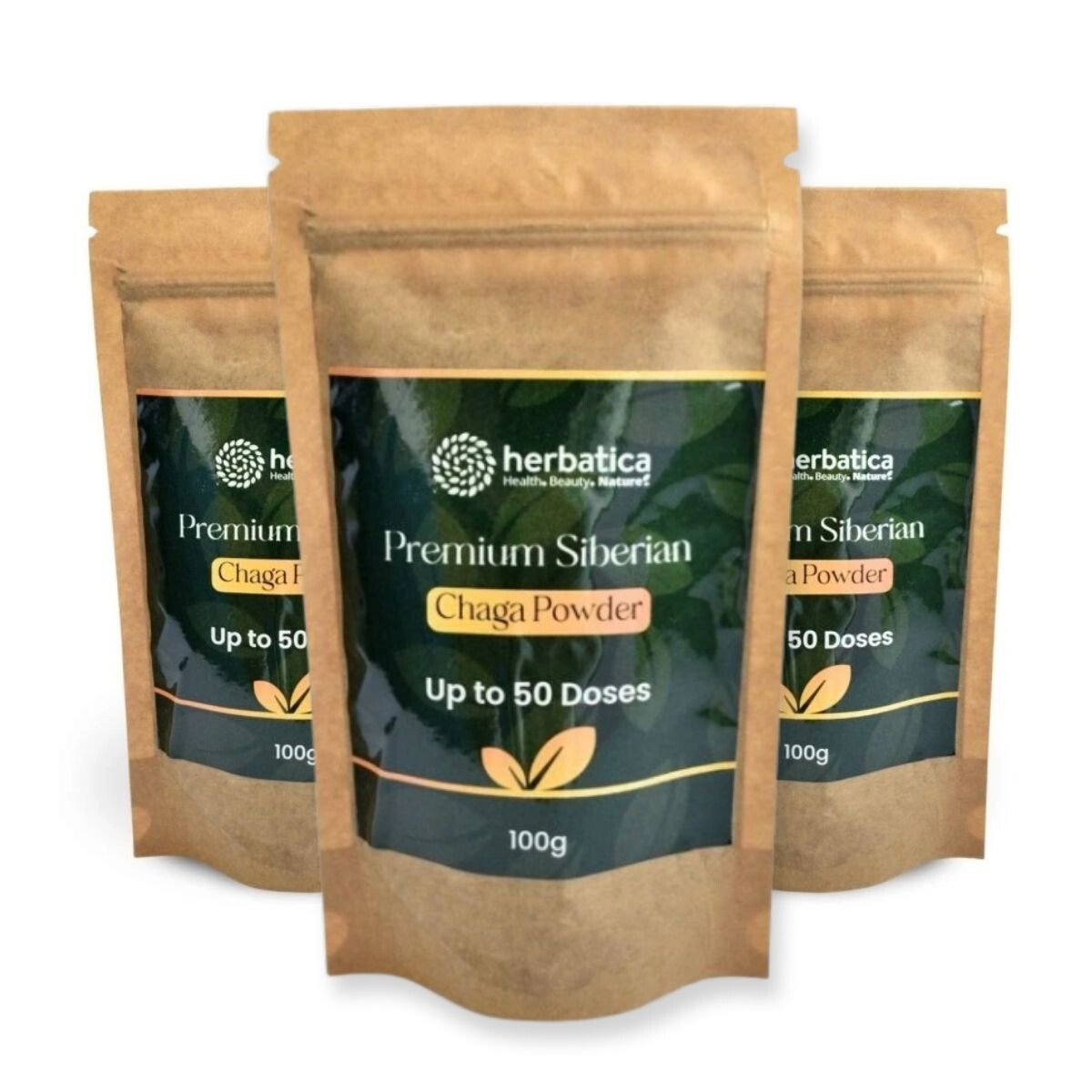 Zvýhodněný set: 3x Prémiová čaga sibiřská 100% prášek - 100g - Herbatica