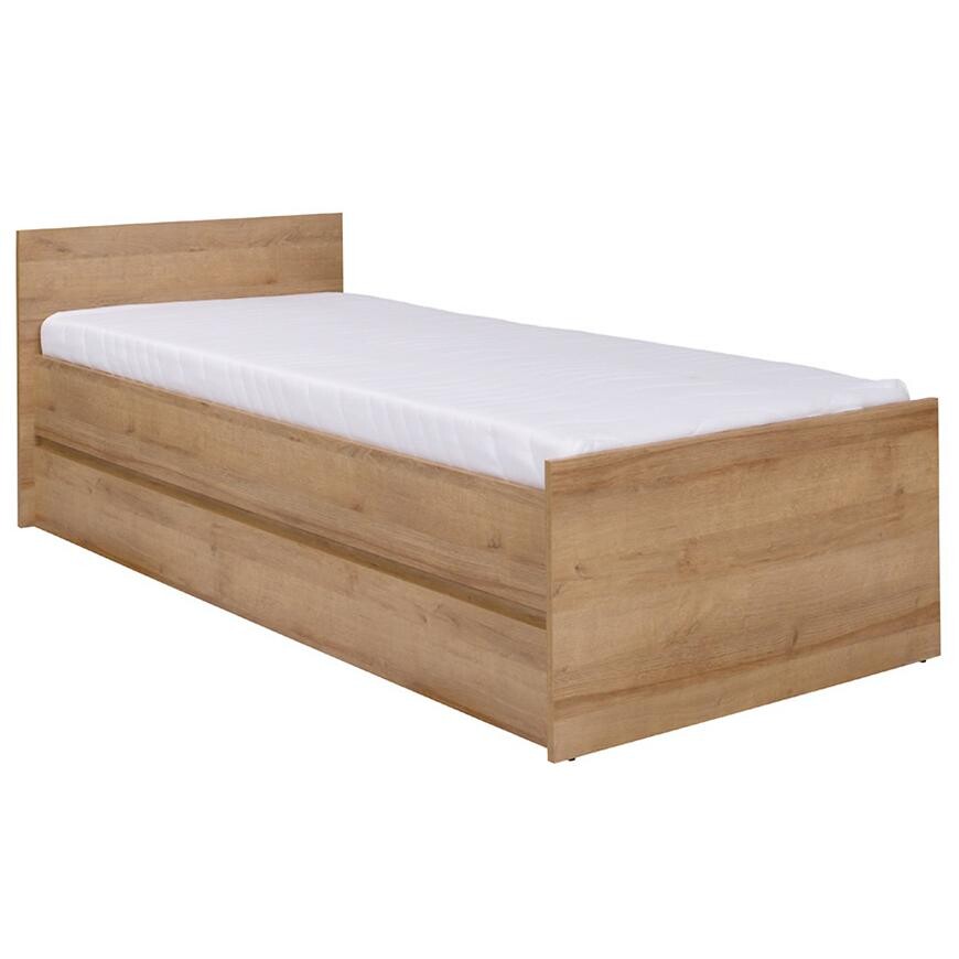 Postel s dřevěným rámem Cosmo C15 dub riviera