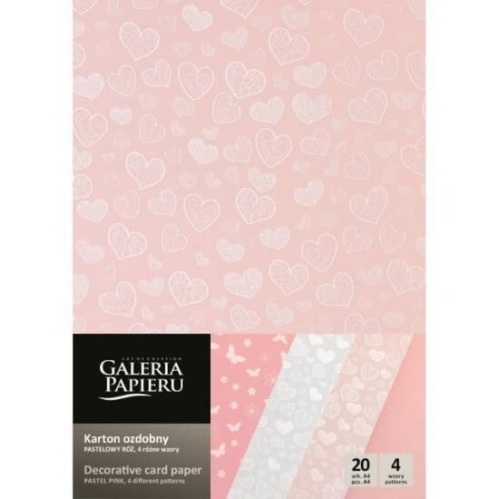 Galeria Papieru Papír na vizitky PASTEL A4 - růžový - 20 ks - 200 g/m2 - 530402