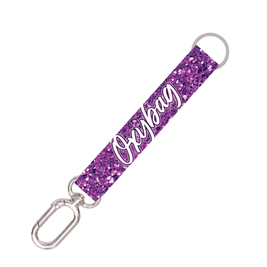 Oxybag Krátká klíčenka s karabinkou - Purple glitter