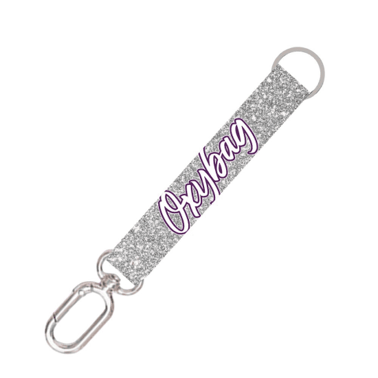 Oxybag Krátká klíčenka s karabinkou - Silver glitter