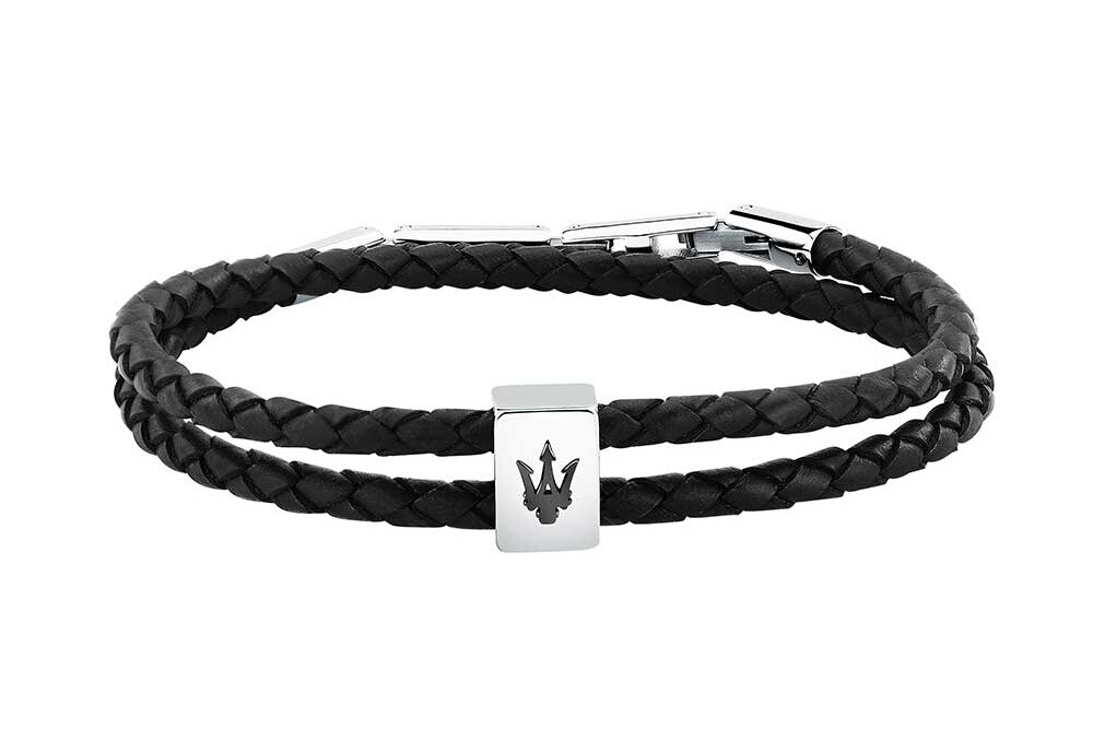 Maserati Dvojitý kožený náramek Leather JM226AVE44
