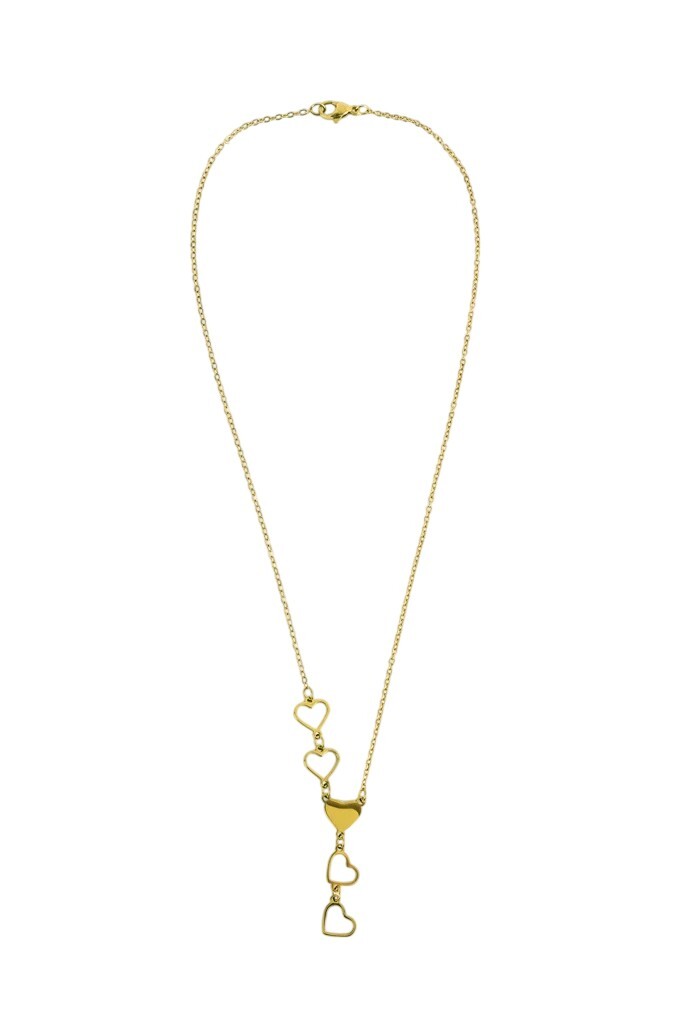 Emily Westwood Pozlacený náhrdelník se srdíčky Celora Gold EWN260623G