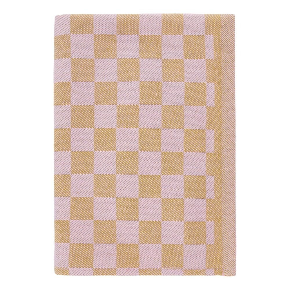 CHECKER STYLE Utěrka - béžová/růžová