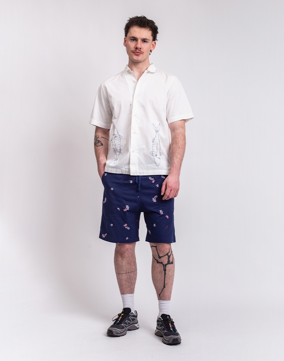 Service Works Paisley Chef Shorts ROYAL L