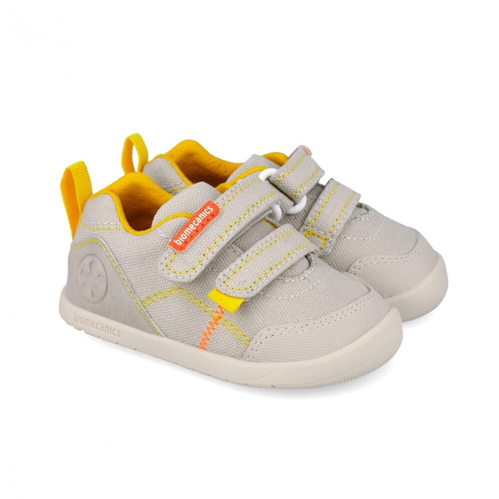 Chlapecké barefoot plátěné tenisky LONA BASICA BEIGE Y AMARILLO Biomecanisc 262190-C891 - 22