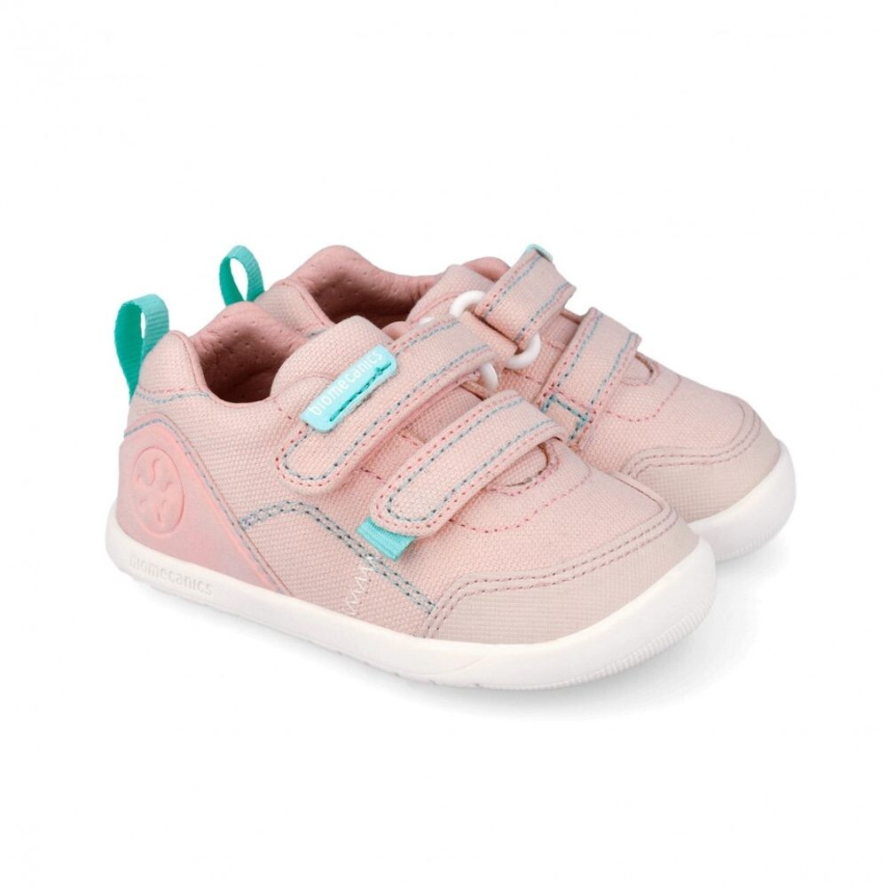 Dívčí barefoot plátěné tenisky  LONA BASICA ROSA Biomecanisc 262190-E032 - 22