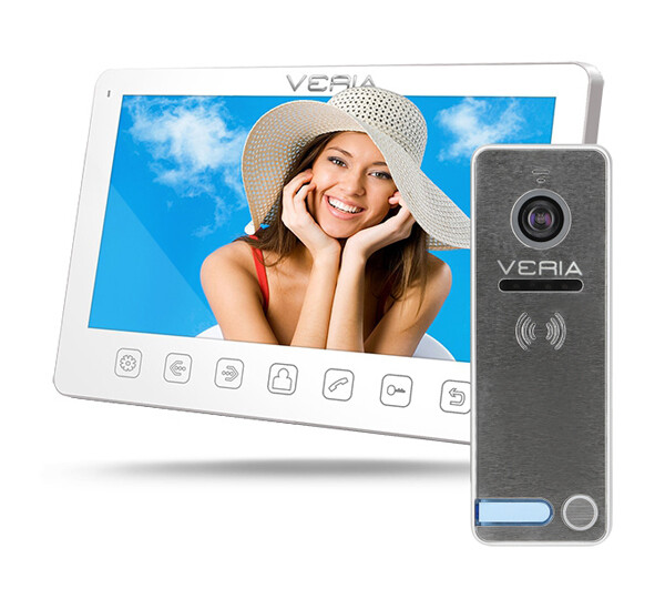 Domácí videotelefon VERIA 7070B White + vstupní stanice VERIA 230