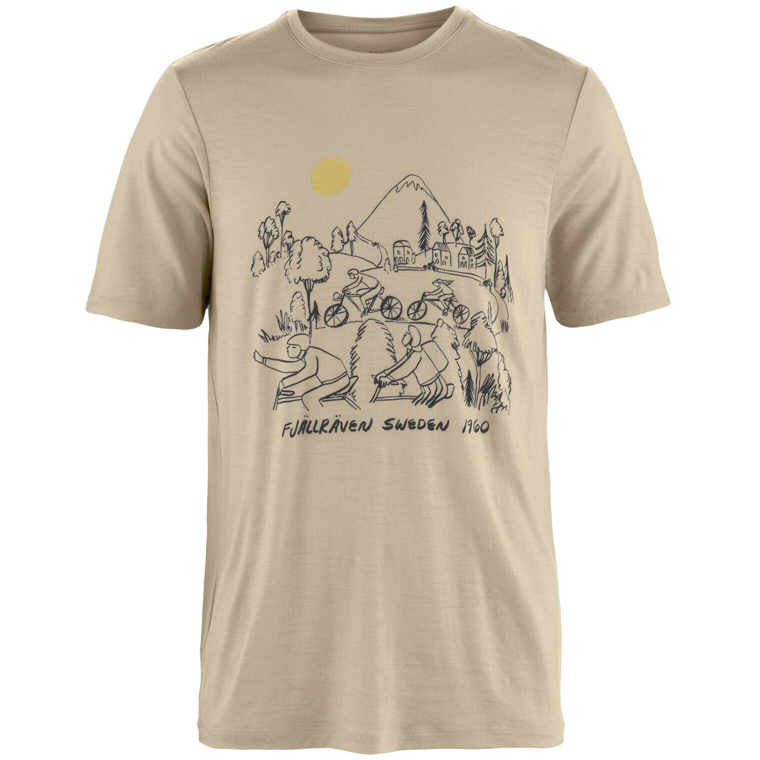 Pánské triko Fjällräven Hoja Lugnt Wool T-shirt M Velikost: L / Barva: béžová
