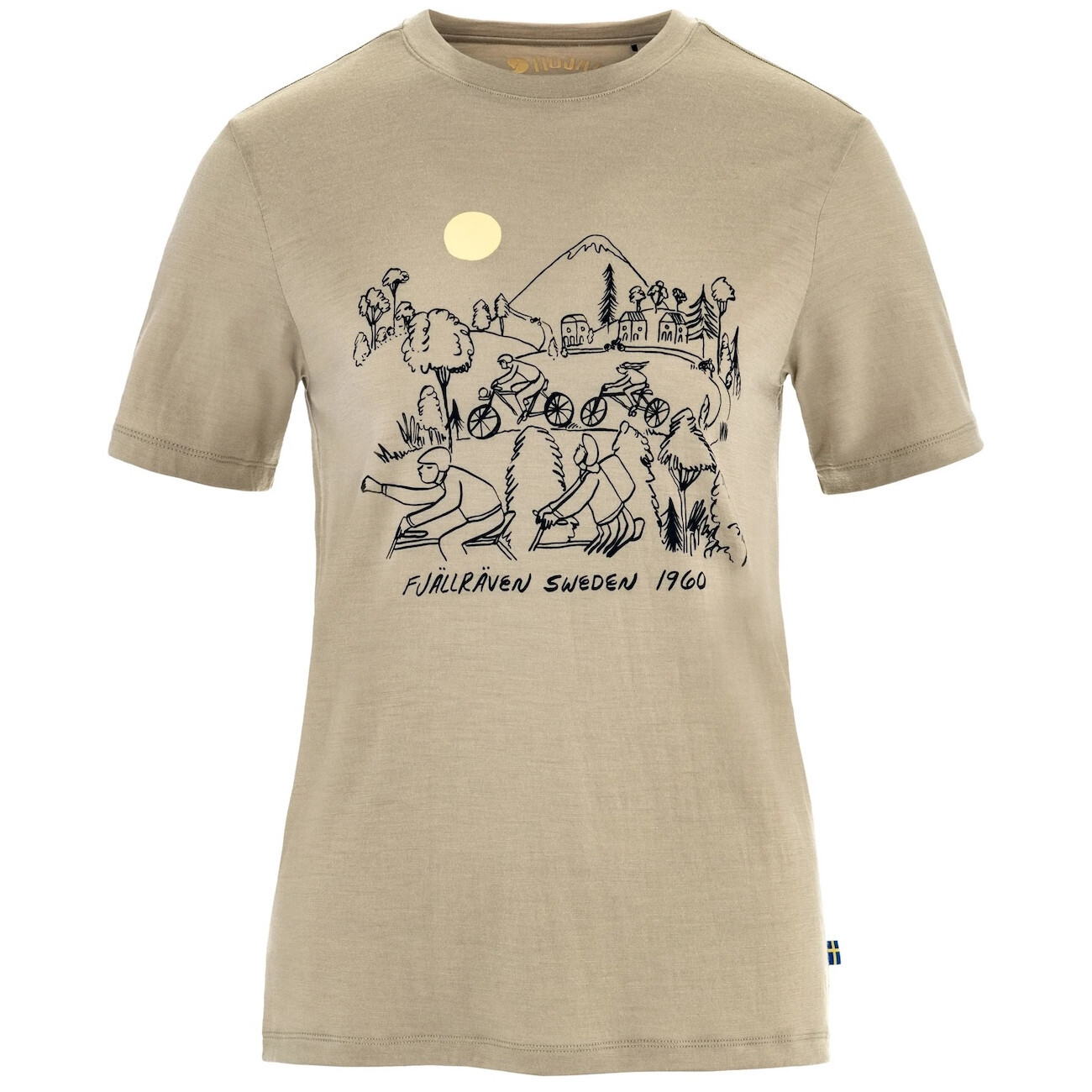 Dámské triko Fjällräven Hoja Lugnt Wool T-shirt W Velikost: L / Barva: béžová
