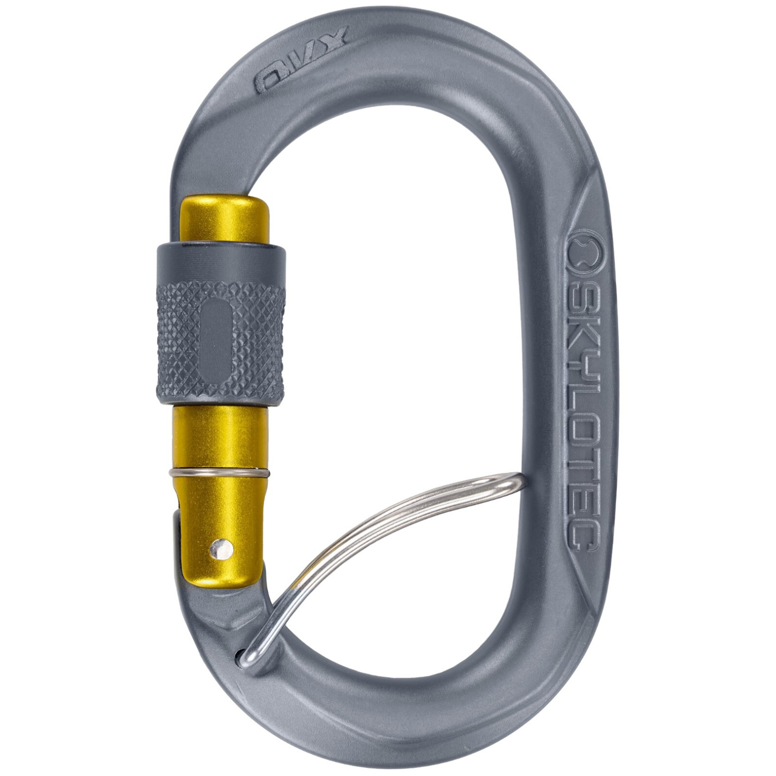 Karabina Skylotec Ovx SGL (screw gate with spring bar) Barva: šedá/žlutá
