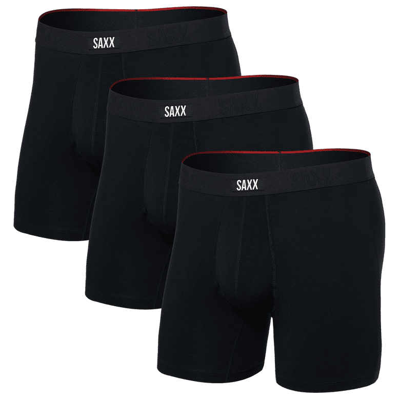 Boxerky Saxx Vibe Xtra Soft Comfort Boxer Brf Fly 3Pk Velikost: M / Barva: černá