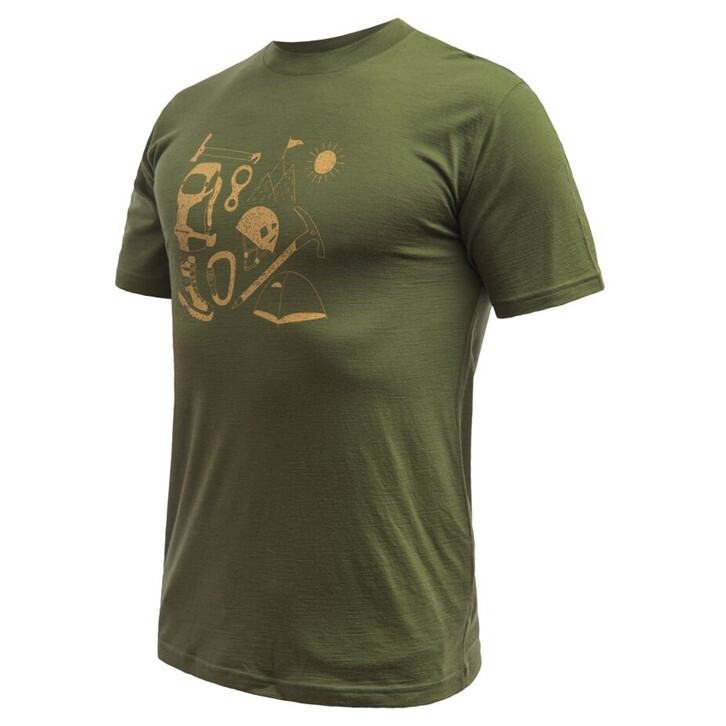 Pánské funkční triko Sensor Merino Active Hiking Velikost: L / Barva: khaki