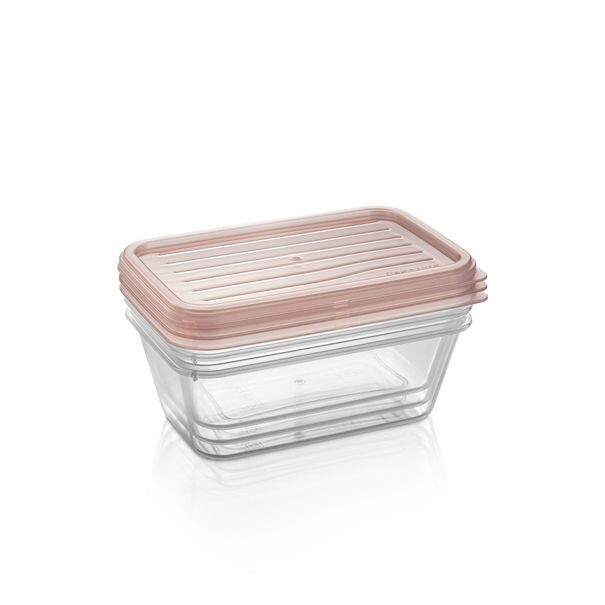Dózy s víkem 4FOOD 0,7 l, 3 ks