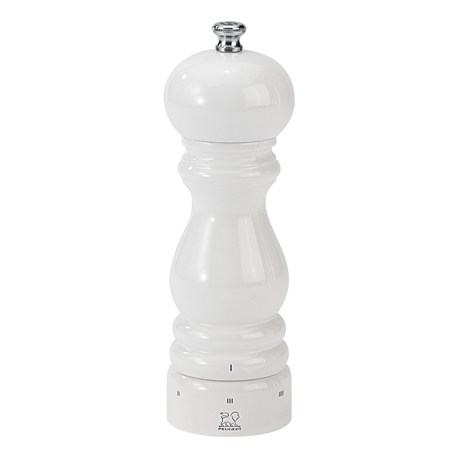 Mlýnek na pepř bíle lakované bukové dřevo 18 cm PARIS uSelect Peugeot