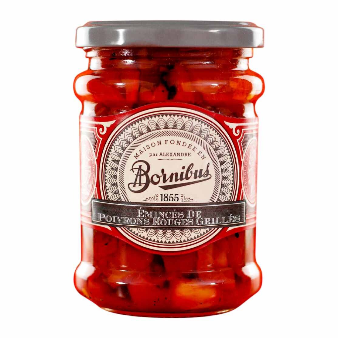 Grilovaná červená paprika 240 g, plátky, BORNIBUS