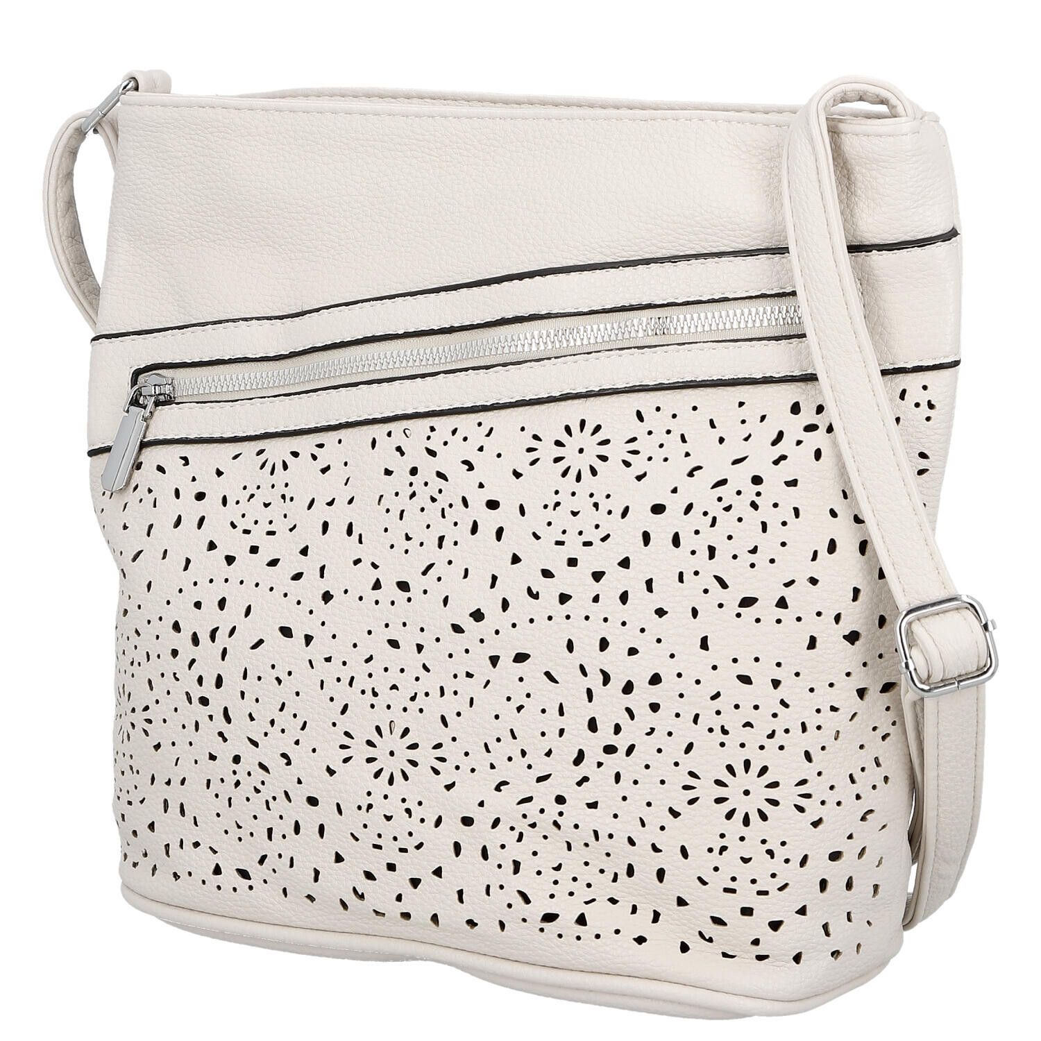 Trendy dámská koženková crossbody kabelka Tira, béžová