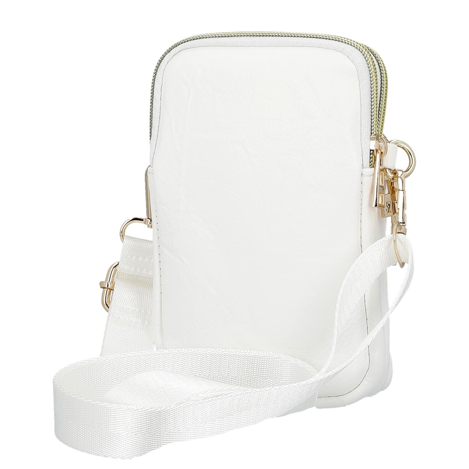 Jednoduchá crossbody koženková kapsa Selma, bílá