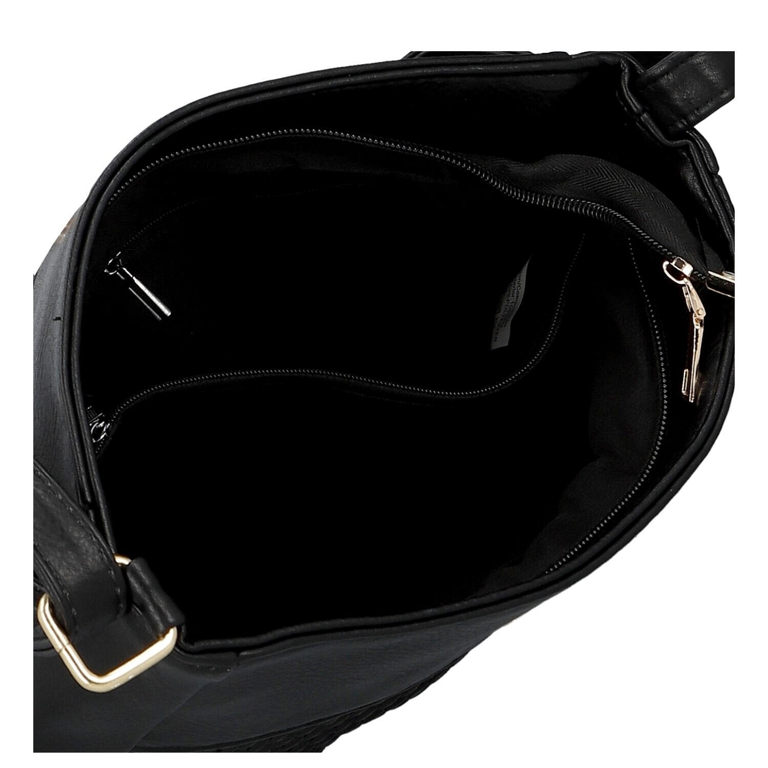 Trendy dámská koženková crossbody kabelka Pita, černá