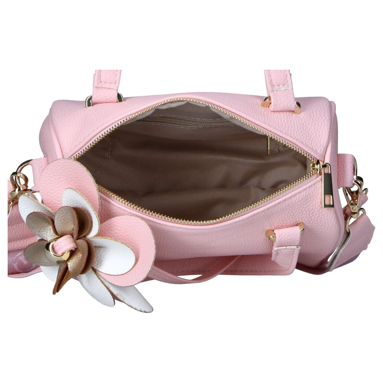 Elegantní dámská koženková kabelka do ruky LB Sia, růžová