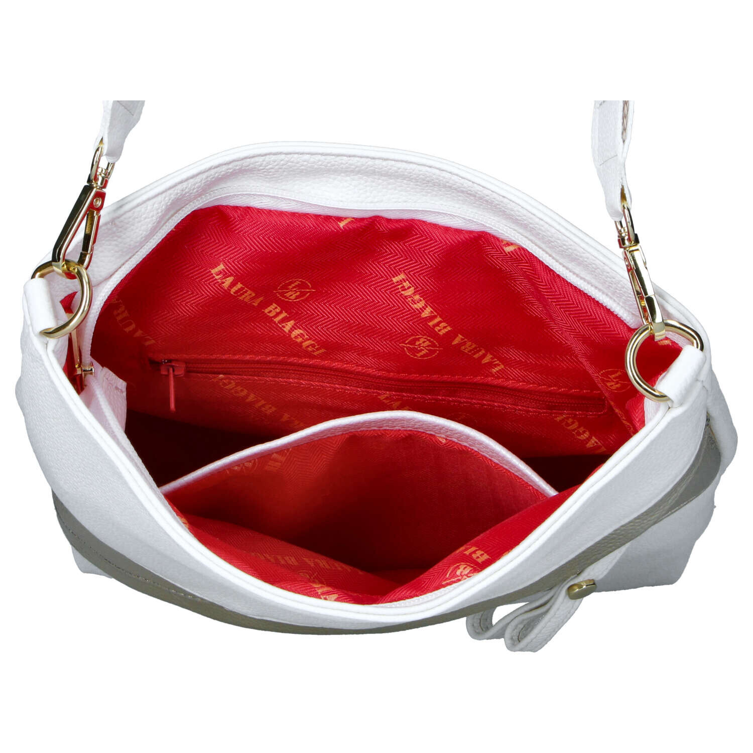 Moderní dámská koženková crossbody kabelka LB Ettela, bílá