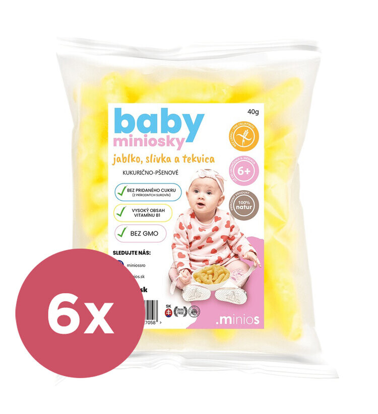 6x MINIOS Baby Miniosky Jablko, švestka a dýně 40g