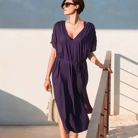 Šaty EMPREINTE (2632TL-170), Barva TMAVĚ FIALO8, Velikost S/M